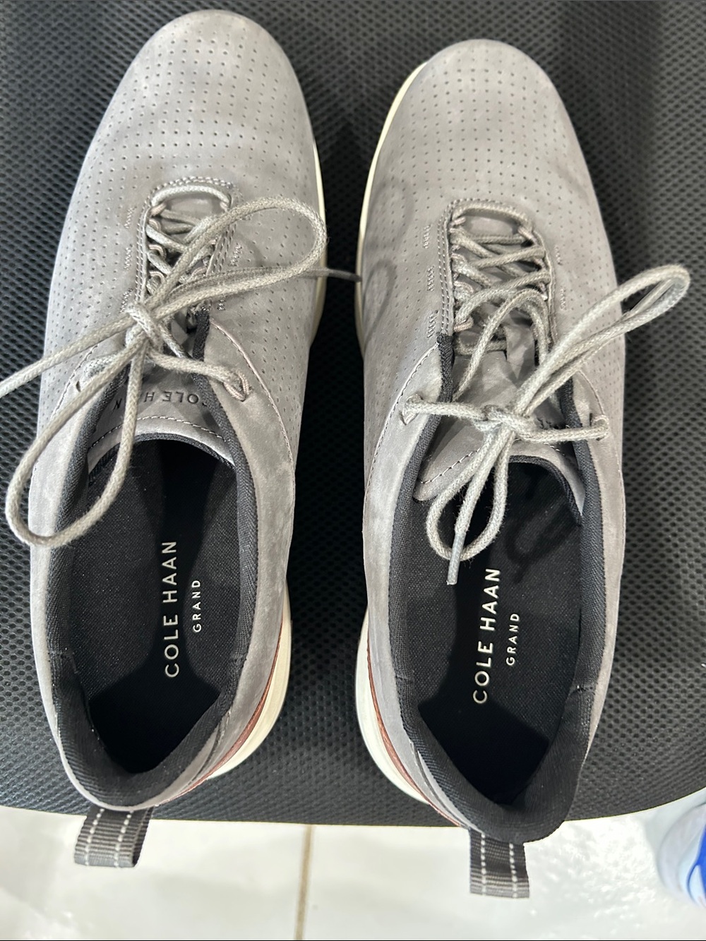 Cole Haan Men's DARK Grey Suede Perforated Lace-Up Sneakers